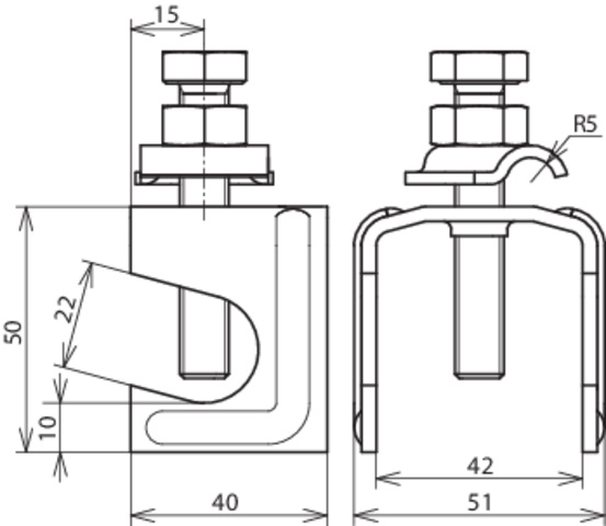 DEHN Verbindungsklemme f.Rd 6-22/Fl 40mm VK622FL40KB610BSBSTB