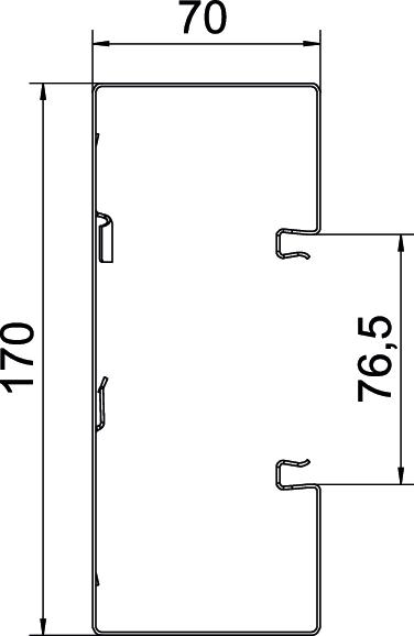 2 M OBO Bettermann Vertr Geräteeinbaukanal o. OT symmetrisch GS-S70170RW