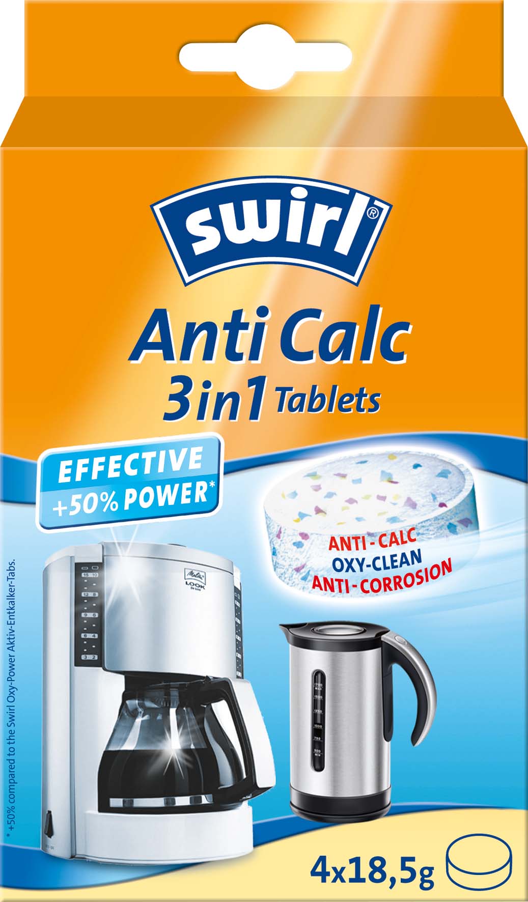 Melitta SDA Entkalker Tabs 4X18,5g AntiCalc3in1TableVE4