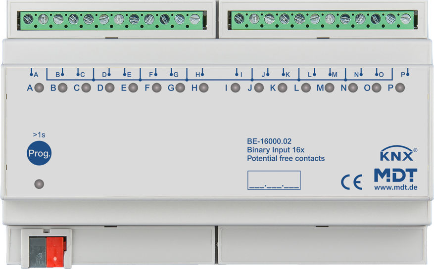 MDT technologies Binäreingang 16-fach 8TE REG, potentialfrei BE-16000.02