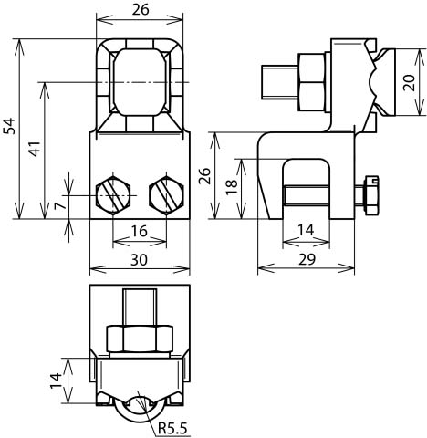 DEHN Anschlussklemme TG/tZn Fl 1-12 f.Rd 7-10 370 014