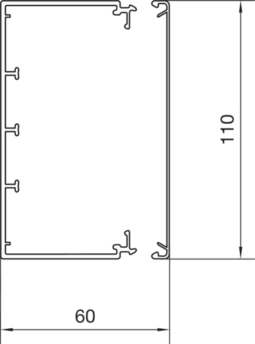 2 M Tehalit Leitungsführungskanal LFE 60x110mm vw LFE6011009016