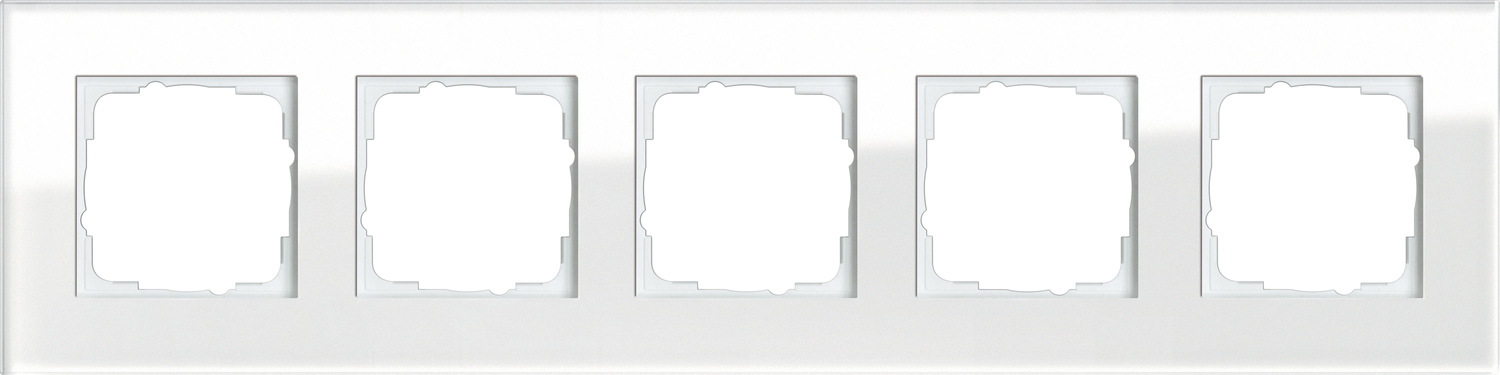 Gira Abdeckrahmen 5f. weissglas 021512