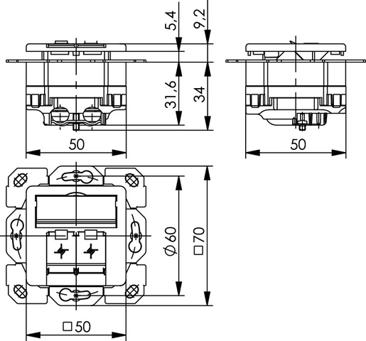 Telegärtner Anschlussdose aws AMJ45 8/8Cat5e/UP50 100022940