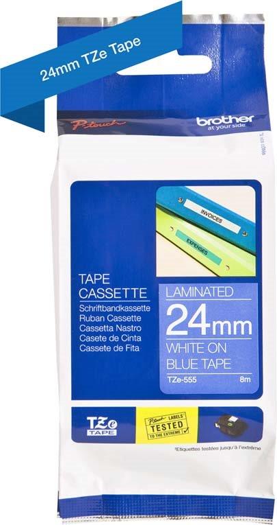 Brother Schriftbandkassette BF.blau/DF.weiß TZe-555