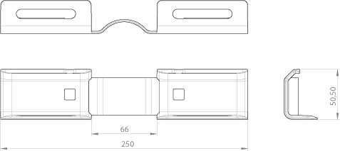 Unex Gelenkstück horizontal,lichtgrau 66844