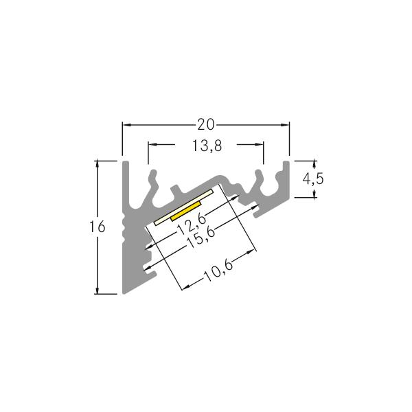 Brumberg Leuchten LED-Eckprofil 2000mm alu eloxiert 53700260 Brumberg Leuchten LED-Eckprofil 2000mm alu eloxiert 53700260