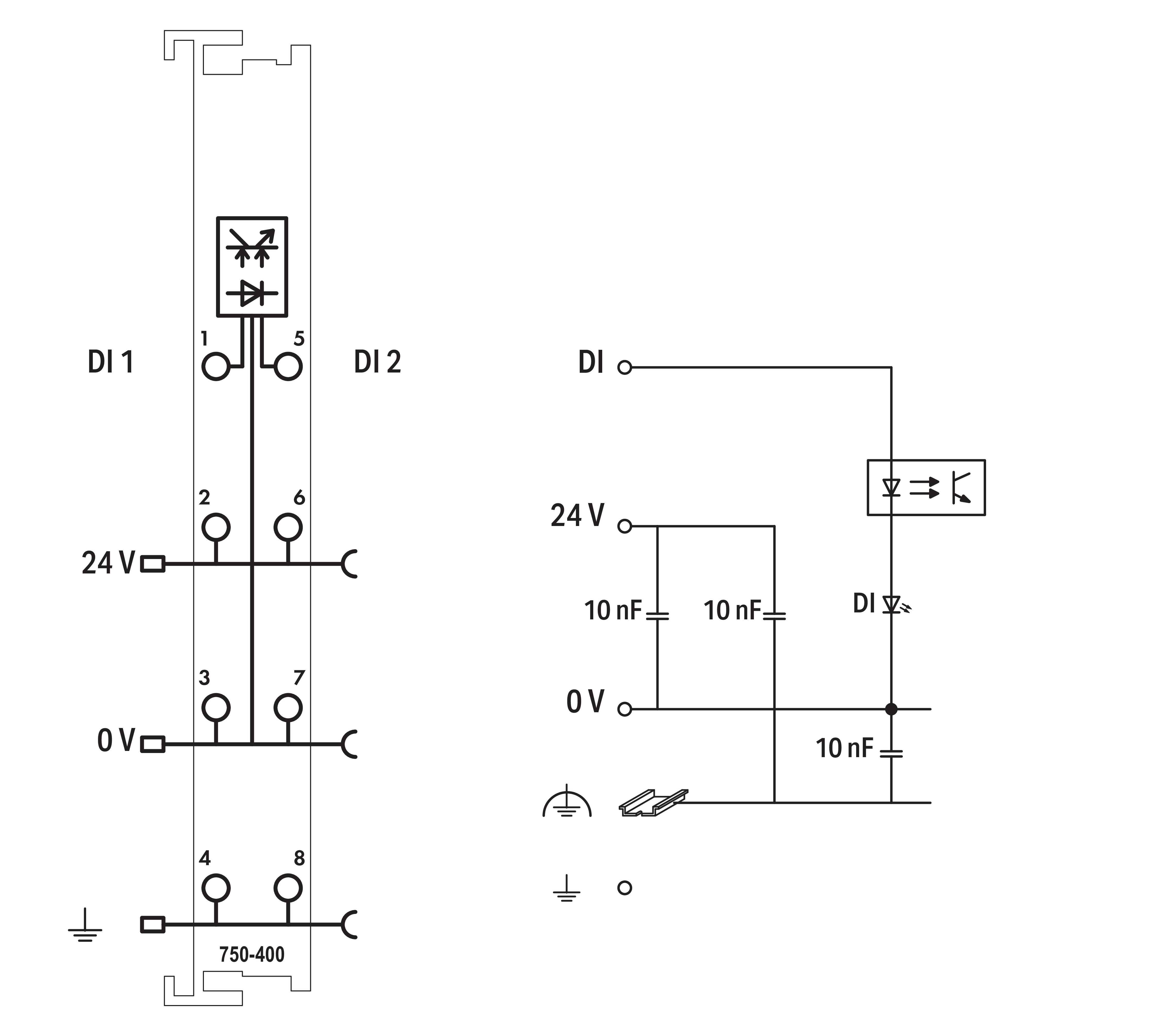 WAGO GmbH & Co. KG Digitale Eingangsklemme 2-Kanal DC24V 3.0ms 750-400