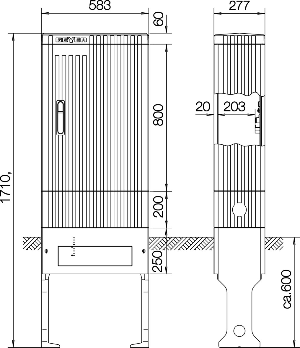 ABN Anschlusssäule FB2 BH5 SL175P