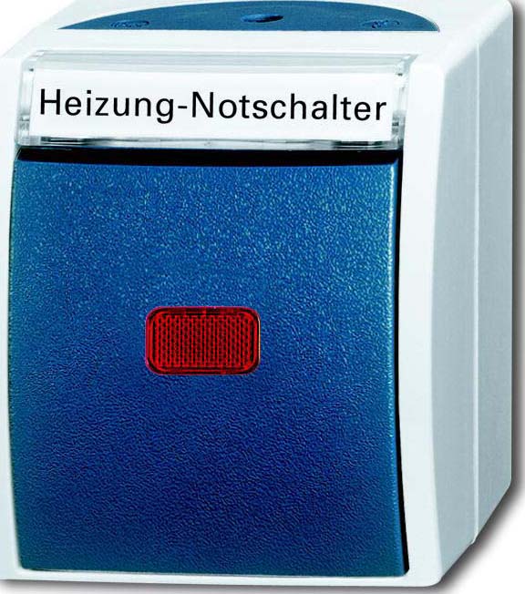 Busch-Jaeger Heiz.Notschalter AP, m.Namensschild 2601/6 SKWNH-53