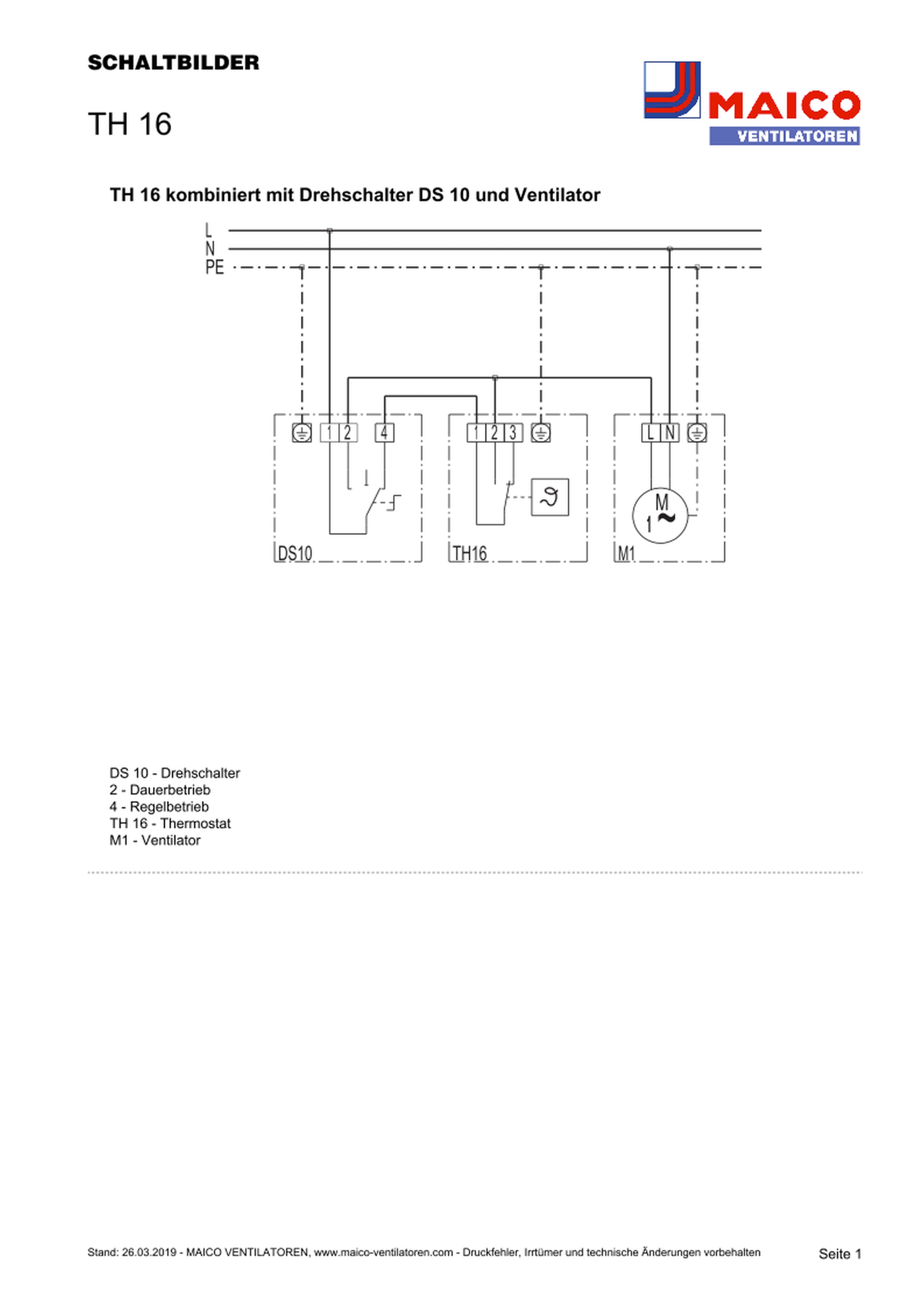 Maico Thermostat TH 16