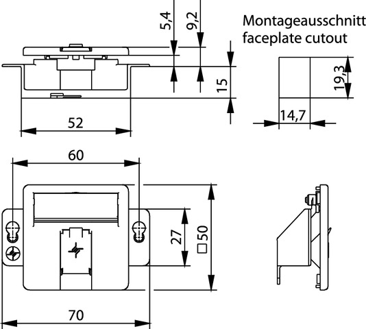 Telegärtner Modul-Aufnahme 1fach UP/50 aws leer f.BR 100021415