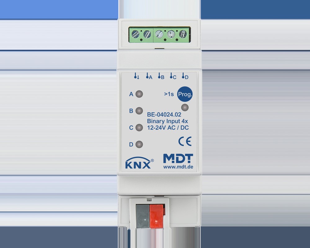 MDT technologies Binäreingang 4-fach 2TE REG, 24VAC/DC BE-04024.02