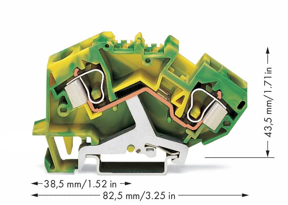 WAGO GmbH & Co. KG Schutzleiterklemme 0,2-10qmm gn/gelb 784-607