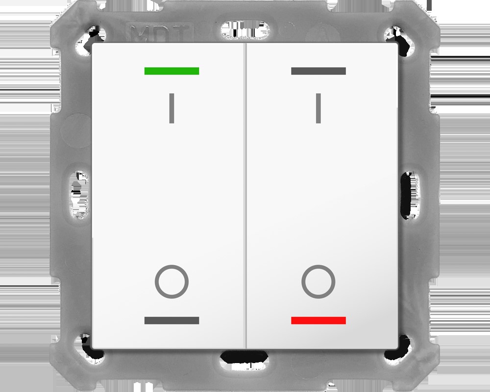 MDT technologies Taster Light 55 2-fach RGBW,rws/glä,schalt. BE-TAL55T2.B1