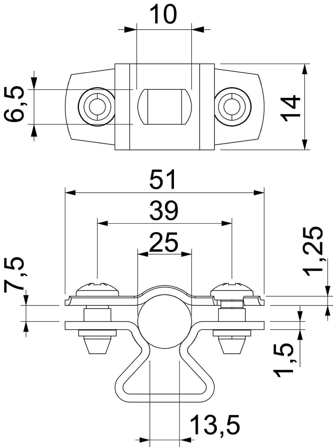 OBO Bettermann Vertr Abstandschelle mit Langloch 20-25mm ASL 733 25 G