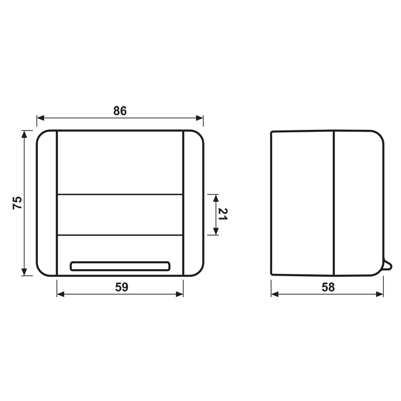 Jung Datenanschlussgehäuse gr 75x86x58mm 854 W