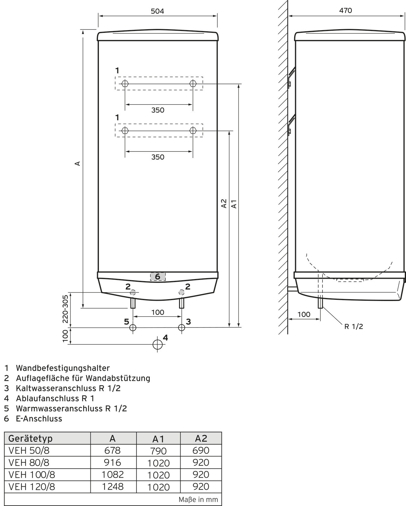 Vaillant Warmwasserspeicher druckfest VEH 80/8 exclusive