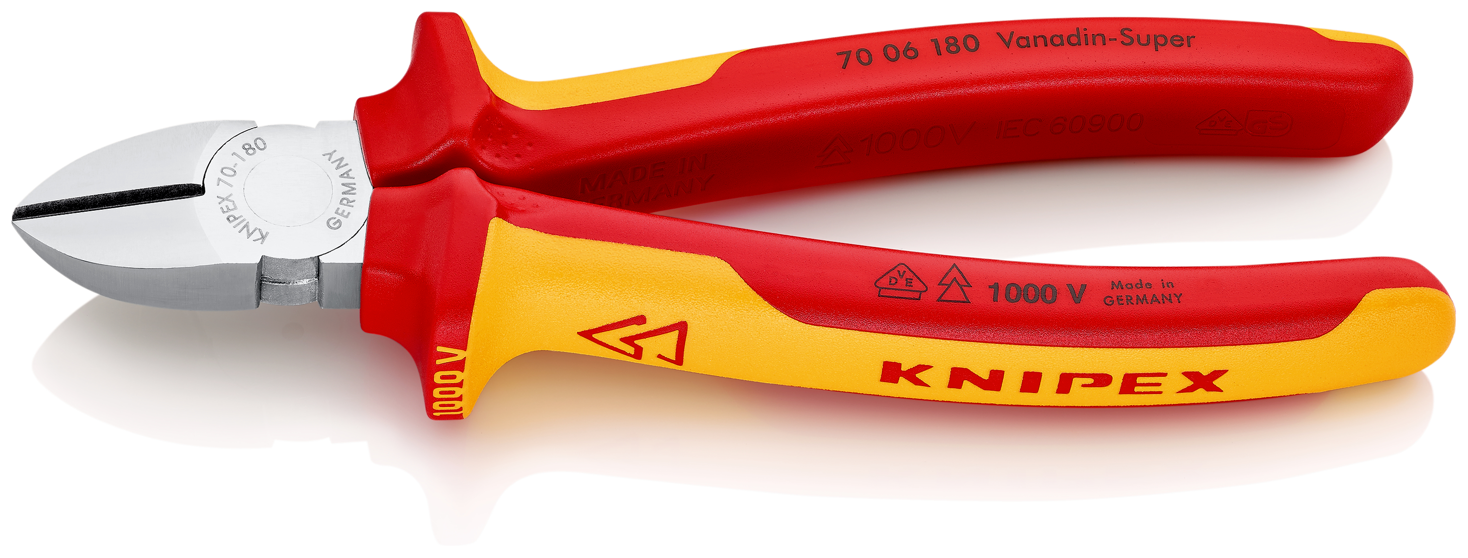 Knipex-Werk Seitenschneider isoliert, 180mm 70 06 180