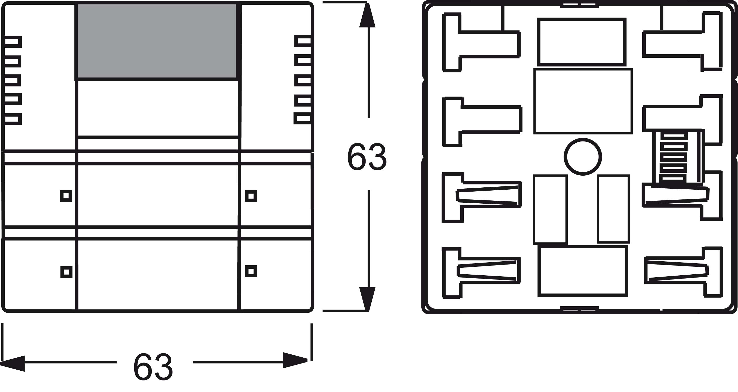 Busch-Jaeger Bedienelement 2/4-fach m.RTR,studioweiß 6128/28-84