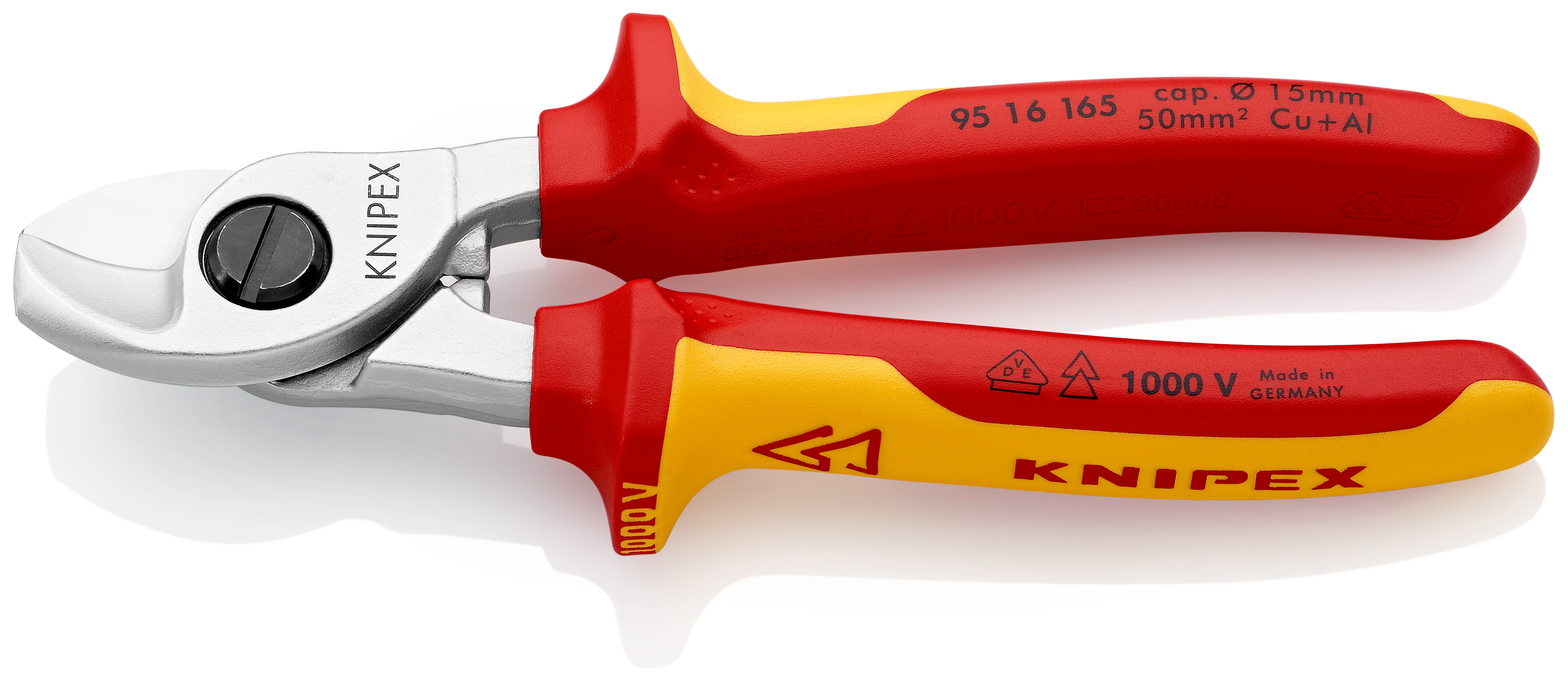 Knipex-Werk Kabelschere isoliert, 165mm 95 16 165