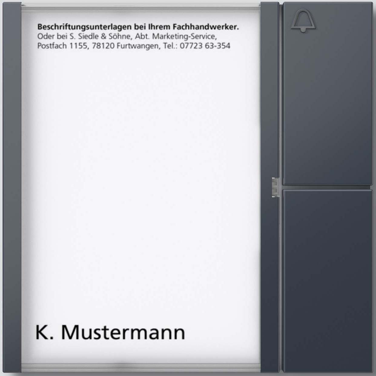 Siedle&Söhne Tasten-Modul anthrazitgrau TM 612-1 AG