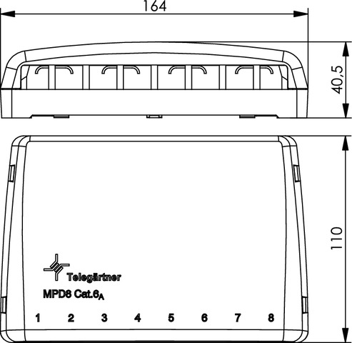 Telegärtner Mini-Verteiler leer MPD8 apws TH35 100021392