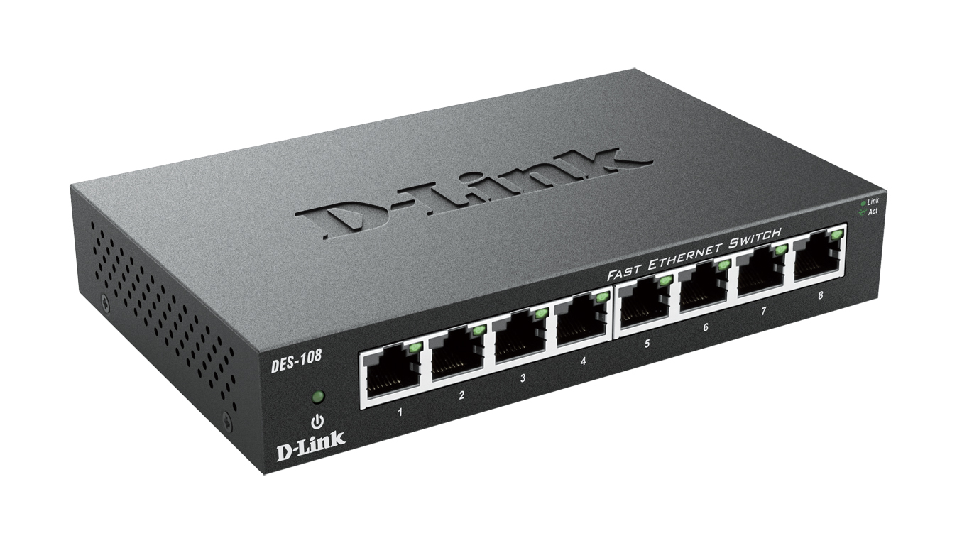 DLink Deutschland 8-Port Switch Layer 2, 10/100Mbit DES-108/E