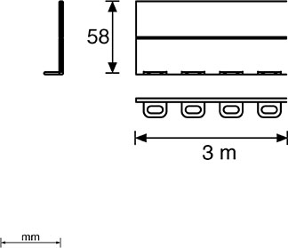 Unex Trennwand RAL7035 60 U23X 66821