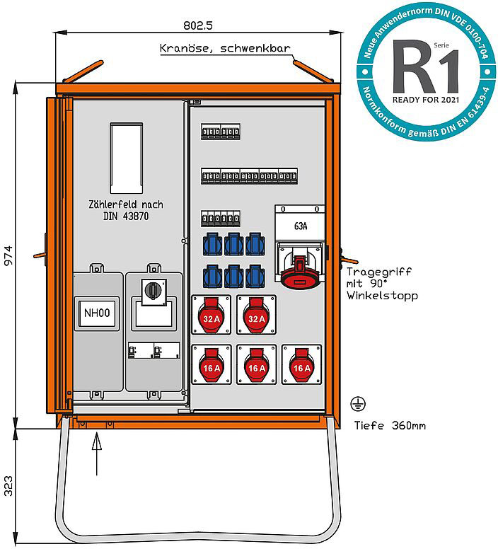 Walther Werke Anschlussverteilerschrank 55kVA m.Zählerplatz WAV0179R1