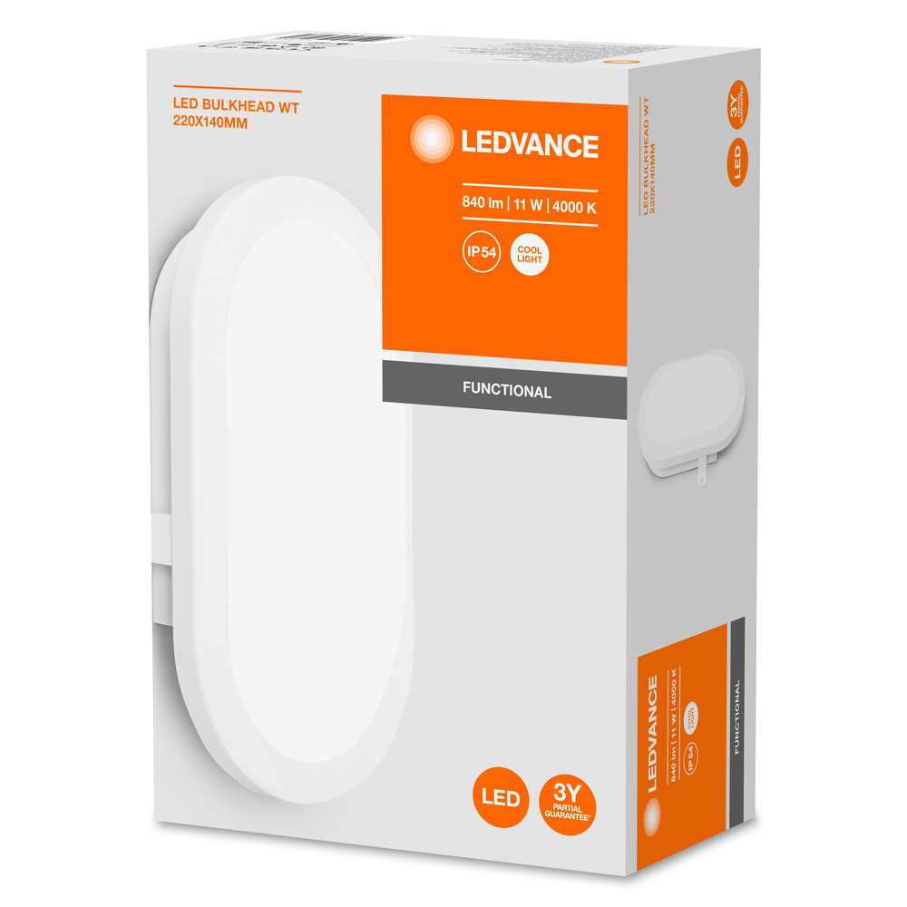 Ledvance LED-Wand-/Deckenleuchte 4000K weiß LEDBULKHEAD11W840WT