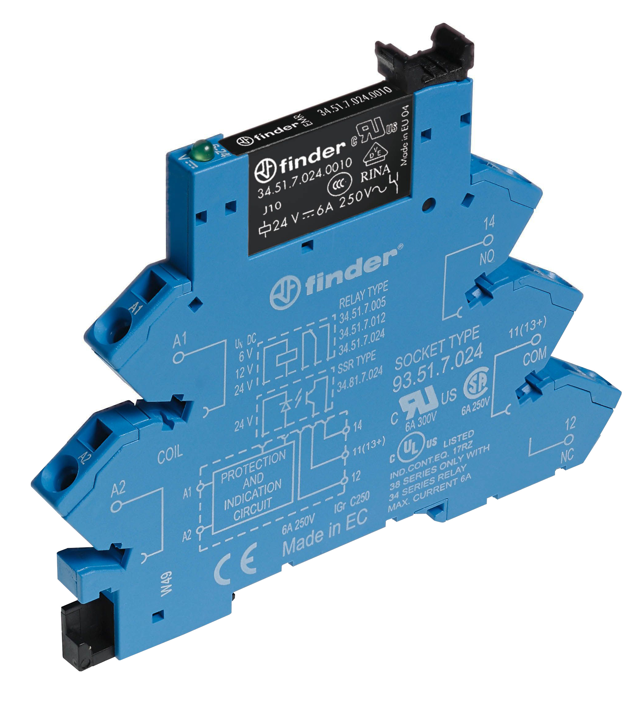 Finder Koppelrelais 6,2mm 1W,6A,IP20 38.61.7.024.0050