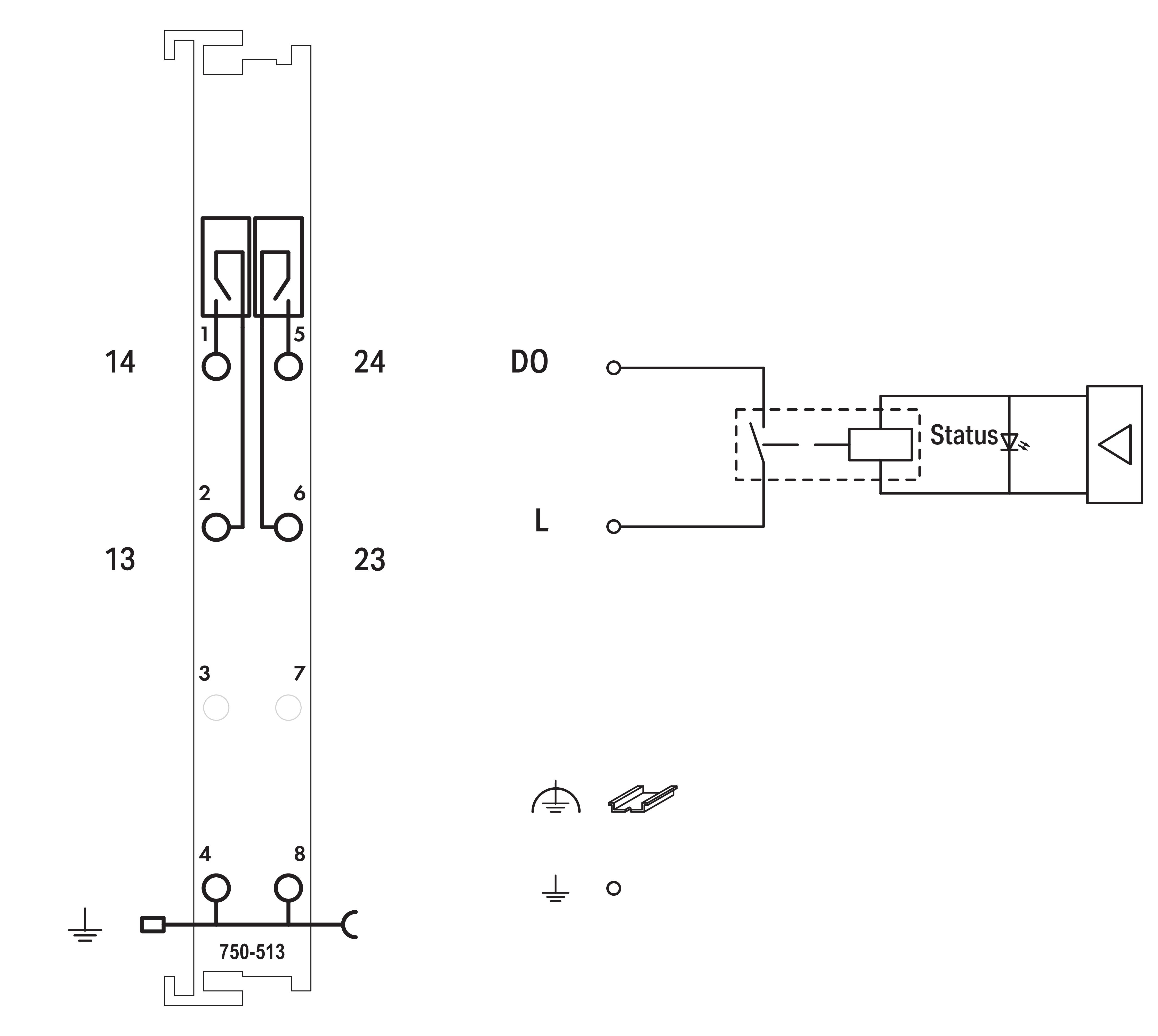 WAGO GmbH & Co. KG Relaisausgangsklemme 2-Kanal 250VAC 30VDC 750-513