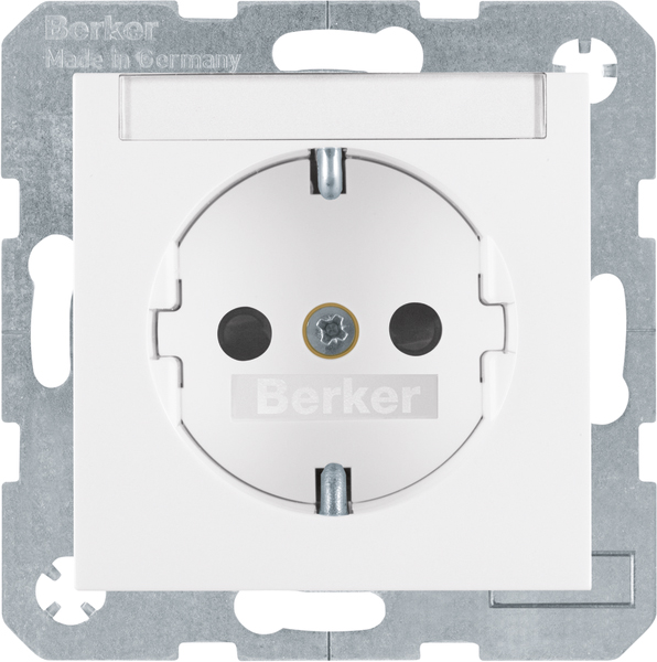 Berker SCHUKO-Steckdose pws/gl m.Beschriftungsfeld 47498989