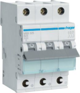 Hager Leitungsschutzschalter 3p. B-25A,6kA,3M QC MBS325