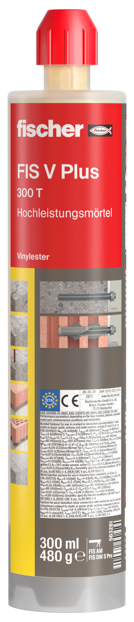 Fischer Deutschl. Hochleistungsmörtel FIS VPlus300T(VE300) Fischer Deutschl. Hochleistungsmörtel FIS VPlus300T(VE300)