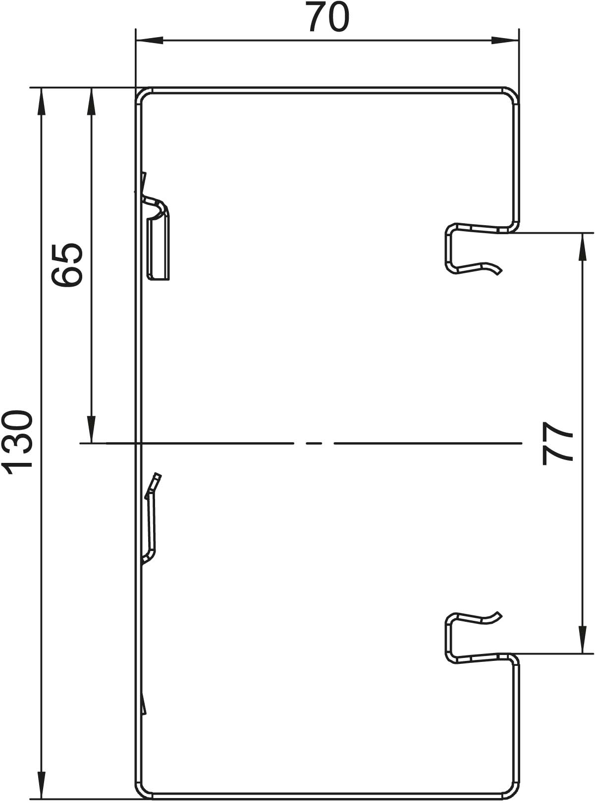 2 M OBO Bettermann Vertr Geräteeinbaukanal o. OT symmetrisch GS-S70130RW