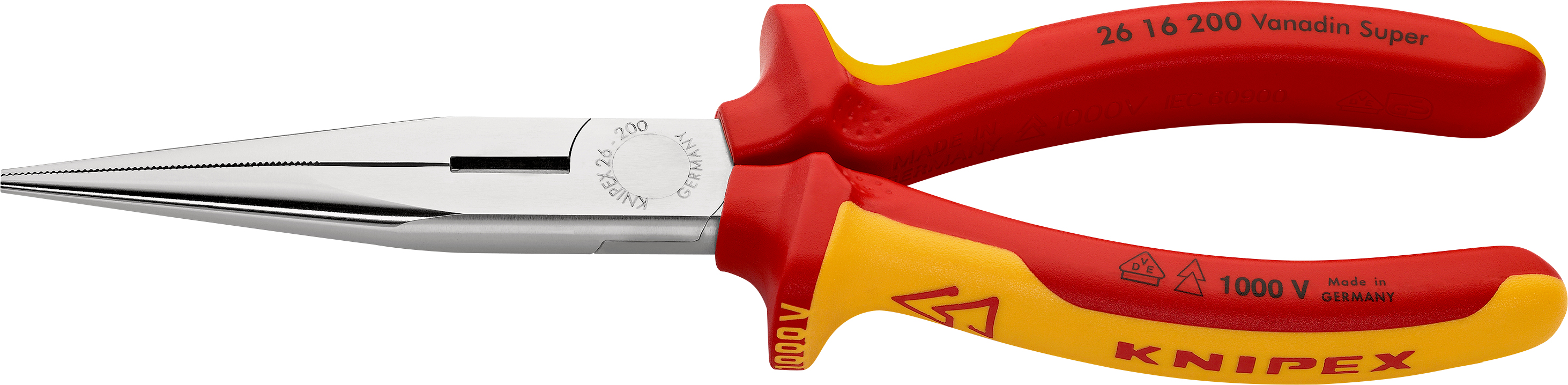Knipex-Werk Flachrundzange mit Schneide, 200mm 26 16 200