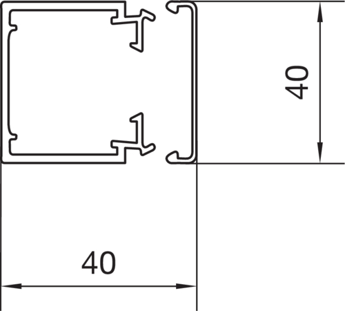 2 M Tehalit Leitungsführungskanal LF 40x40mm vw LF4004009016