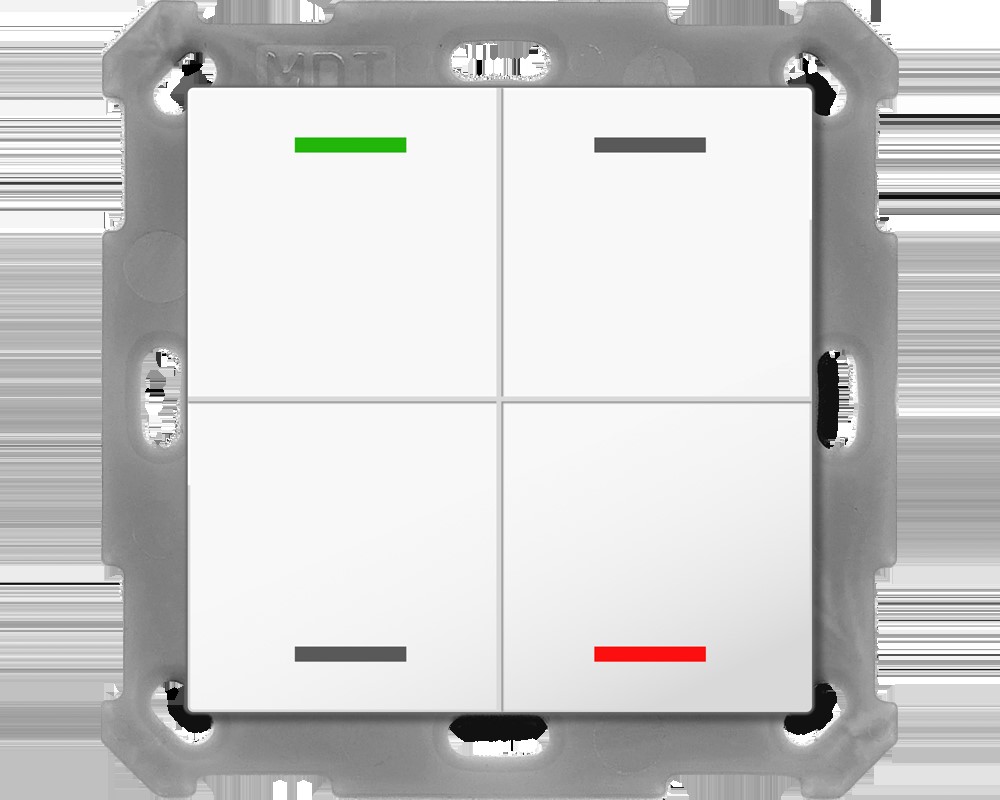 MDT technologies Taster Light 55 4-fach RGBW,rws/glä,neutral BE-TAL5504.01