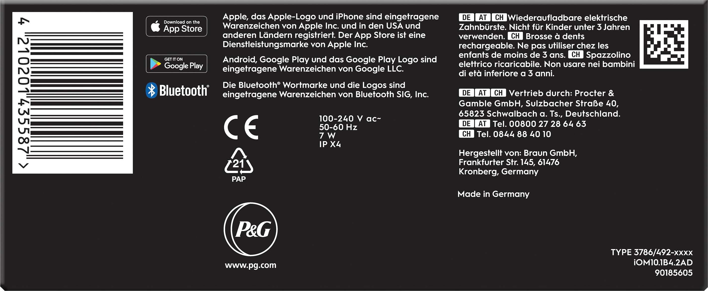 Procter&Gamble Braun Zahnbürste Magnet-Technologie iO Series 10Cosmicsw