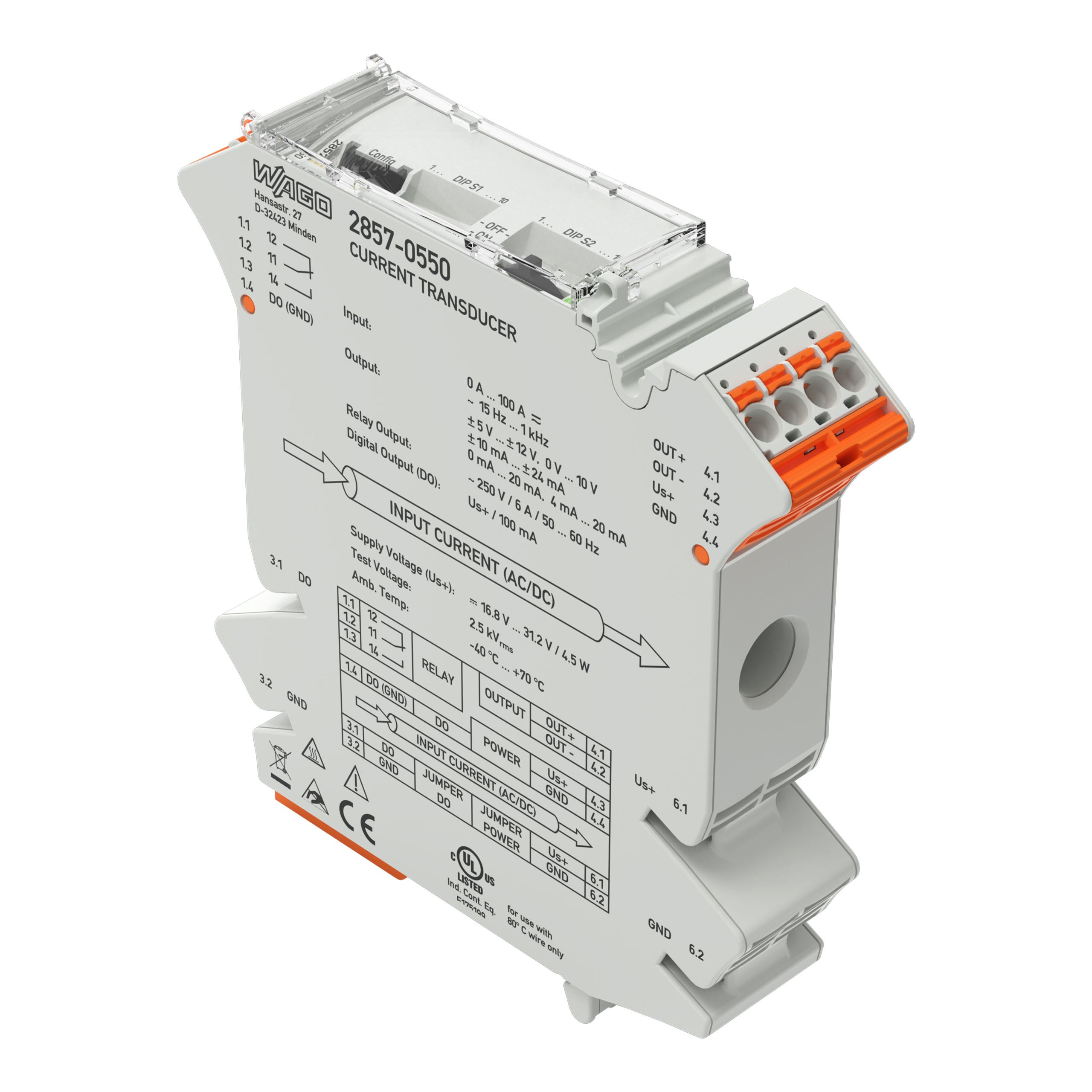 WAGO GmbH & Co. KG Strommessumformer 100A AC/DC 2857-550