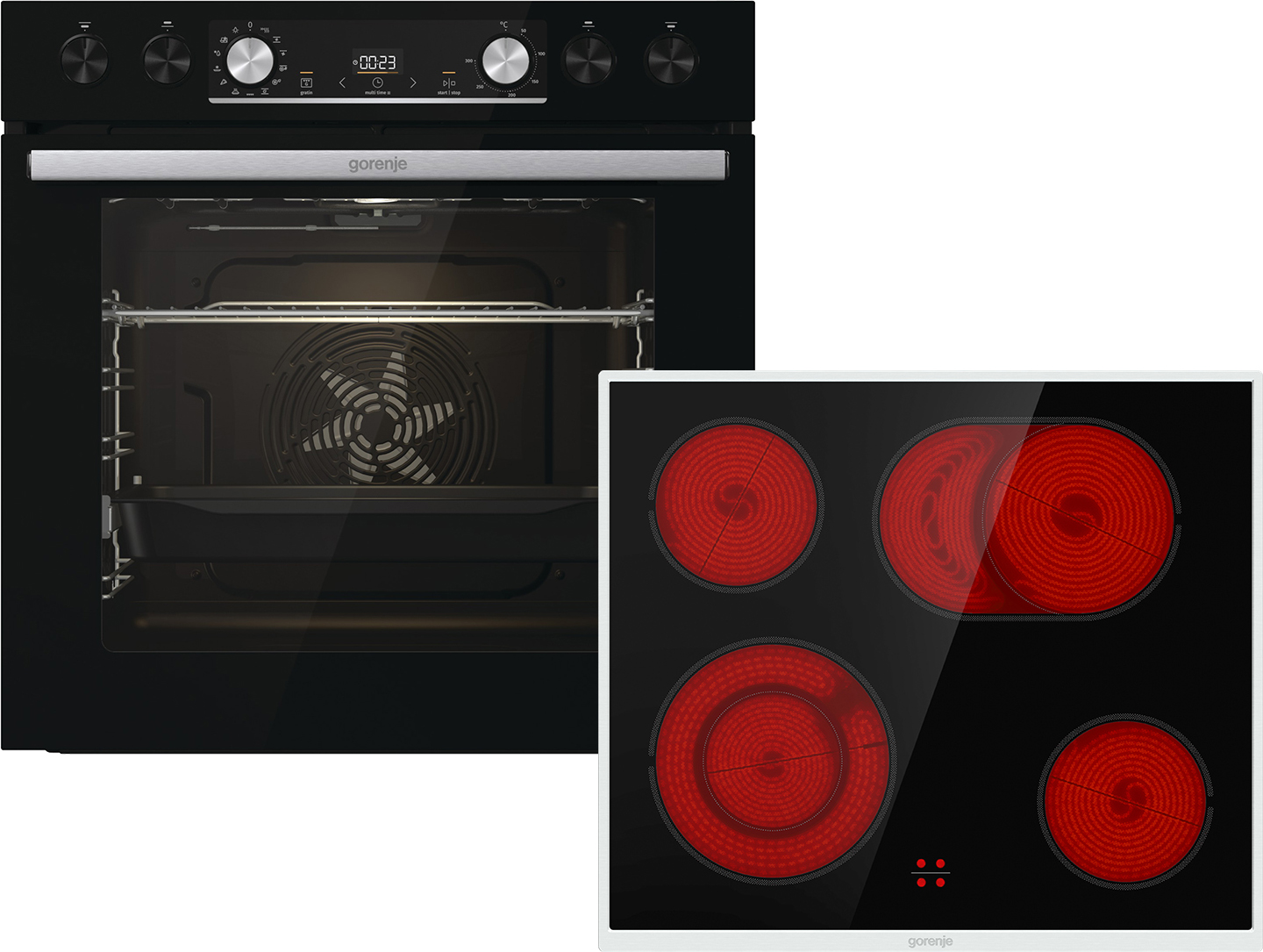 Hisense Gorenje DA EB-Herdset-Hi-Light Black Set4 Heissluft BCX6737E05BG+ECD634X