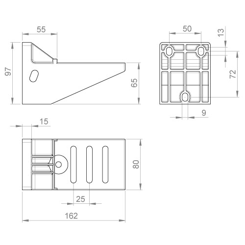 Unex Iso. Ausleger aus U23X 60x100 lichtgrau 66103