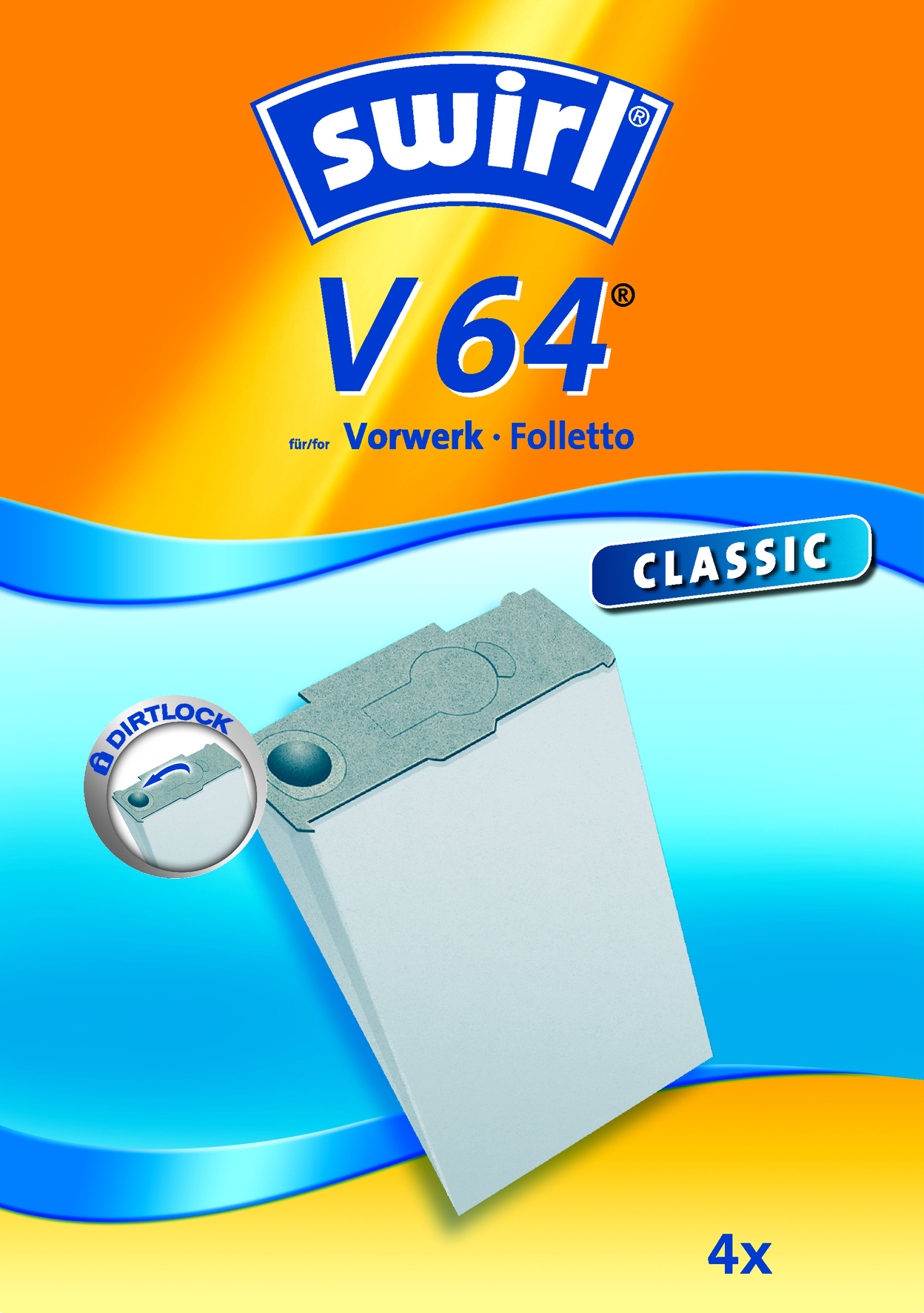 Melitta SDA Staubbeutel für Vorwerk V 64 (VE4)