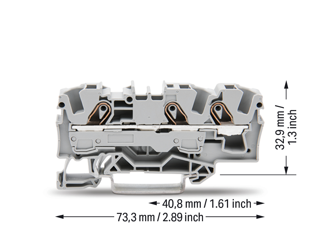 WAGO GmbH & Co. KG Durchgangsklemme 0,5-6/10qmm grau, 3L 2006-1301